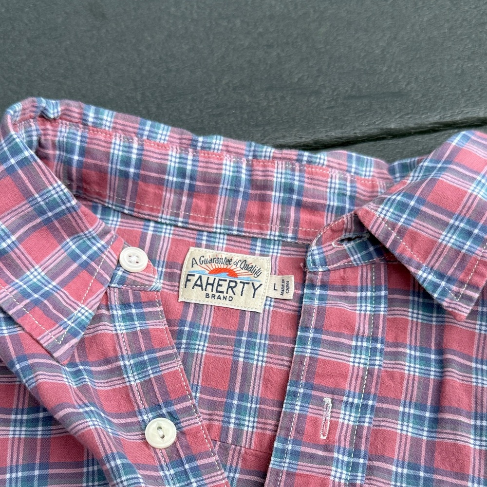 Faherty Red and Blue Checkered Shirt - Picture 4 of 16